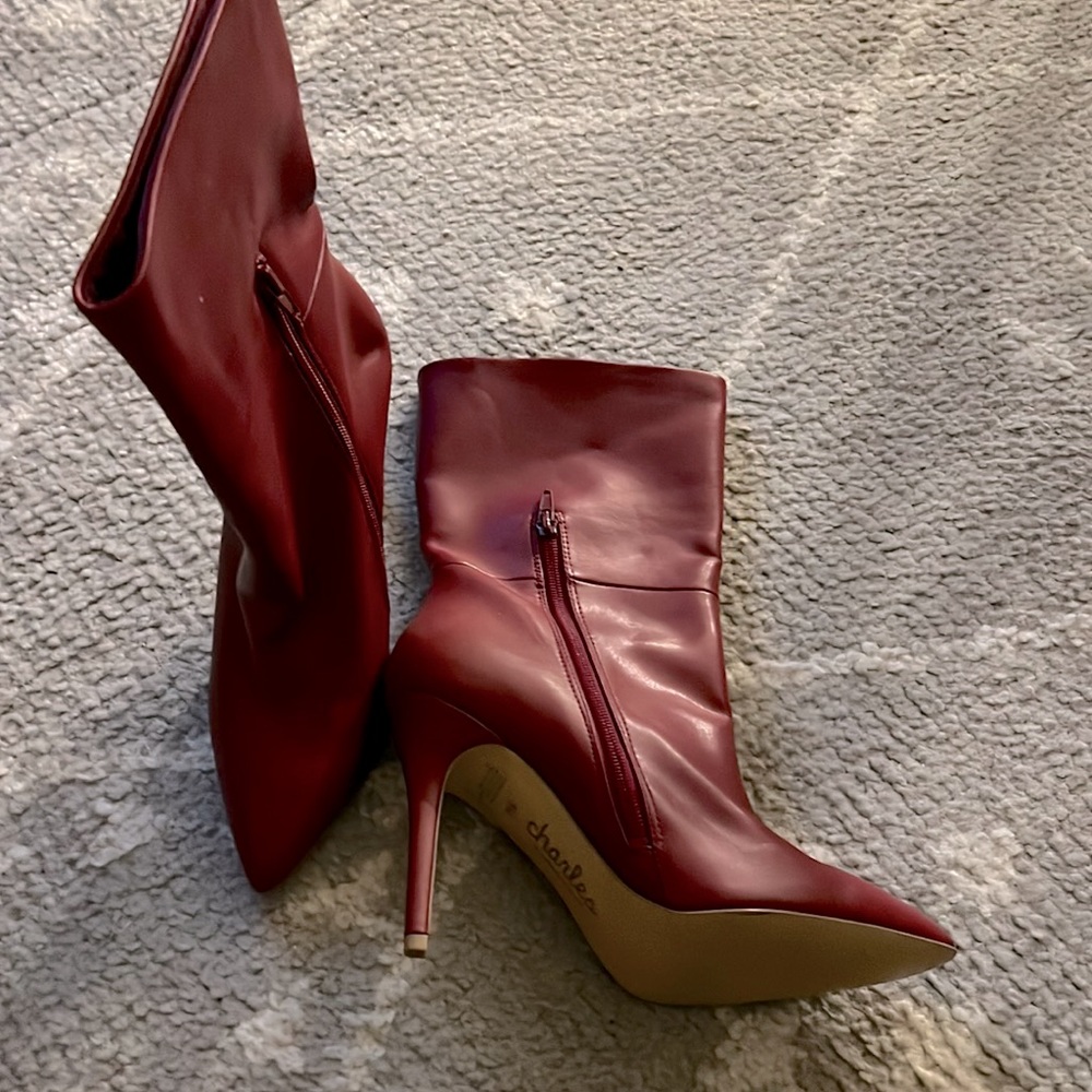 Charles David red boots
